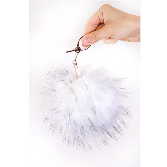 C.C Accessories - C.C Faux Fur Pom Cell Phone Purse Keychain